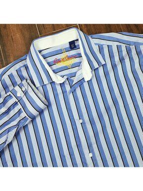 Robert Graham Shirt Mens 3XLT Striped Button Casual Designer Long Sleeve